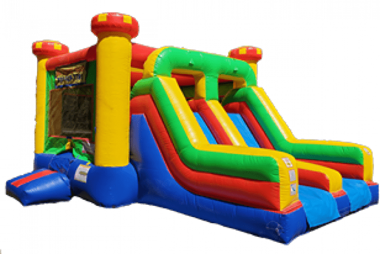 Double Slide Bounce House Dry Option